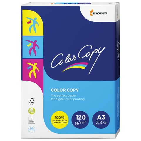 Бумага COLOR COPY, БОЛЬШОЙ ФОРМАТ (297х420 мм), А3, 120 г/м2, 250 л., для полноцветной лазерной печати, А++, Австрия, 161% (CIE) 110711