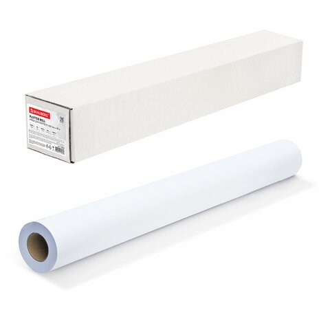 Бумага широкоформатная рулон для плоттера, 1067 мм х 45 м х втулка 50,8 мм, 90 г/м2, белизна CIE 146%, BRAUBERG, 110631 110631