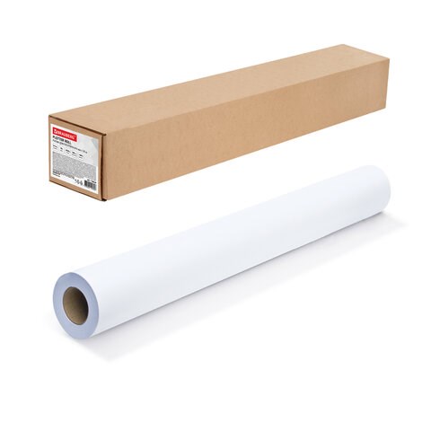 Бумага широкоформатная рулон для плоттера, 914 мм х 30 м х втулка 50,8 мм, 160 г/м2, белизна CIE 146%, BRAUBERG, 110624 110624