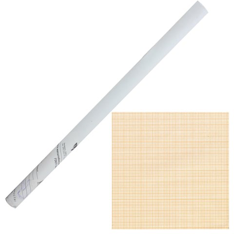 Бумага масштабно-координатная (миллиметровая), рулон 878 мм х 10 м, оранжевая, 65 г/м2, STAFF, 122811 122811