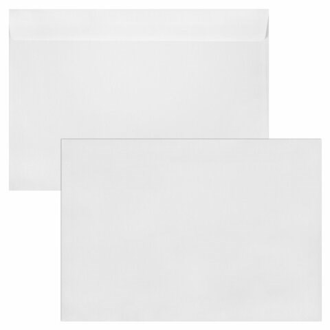 Конверты С4 (229х324 мм), отрывная лента, 90 г/м2, КОМПЛЕКТ 50 шт., внутренняя запечатка, STAFF, 116569 116569