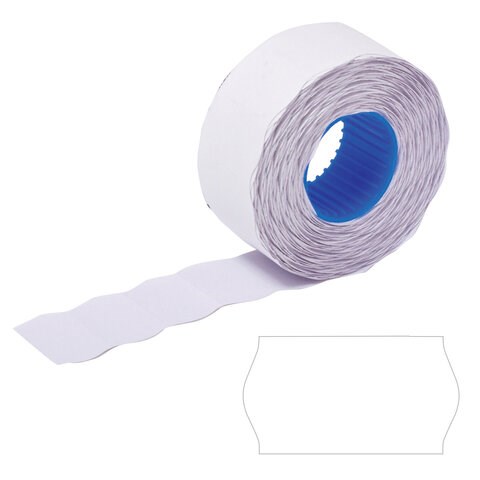 Этикет-лента 22Х12 мм, волна, белая, КОМПЛЕКТ 10 рулонов по 1000 этикеток, 117548 117548