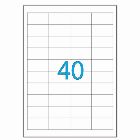 Этикетка самоклеящаяся 48,5х25,4 мм, 40 этикеток, белая, 70 г/м2, 50 листов, LOMOND, 2100195 121868