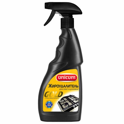 Средство для чистки плит, духовок, грилей от жира/нагара 500 мл, UNICUM (Уникум) "Gold", спрей, 300032 604905