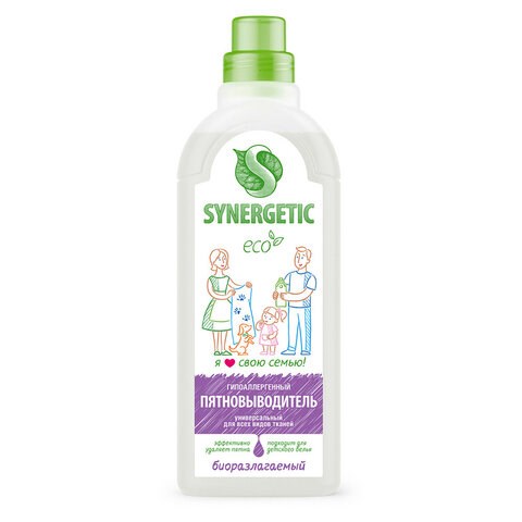 Средство для удаления пятен 1 л SYNERGETIC, универсальное, гипоаллергенное, ЭКО, 121100 606751