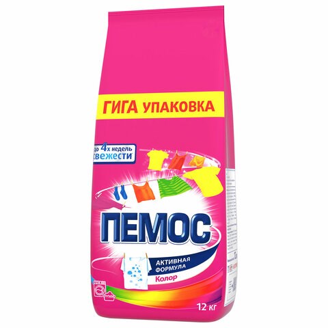 Стиральный порошок автомат, 12 кг, ПЕМОС КОЛОР, для цветного белья 609650