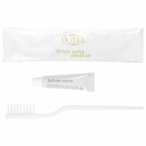 Зубной набор КОМПЛЕКТ 300 шт., HOTEL, (зубная щётка + зубная паста 4 г) саше, флоупак, 2000120/1 608049