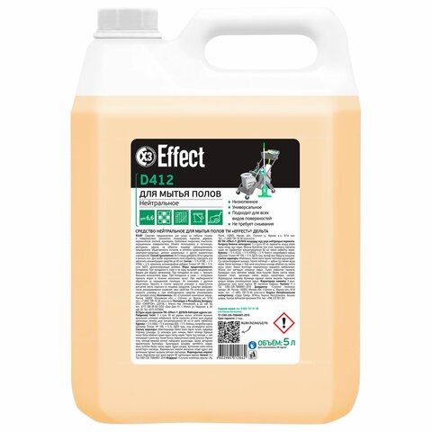 Средство для мытья пола и поверхностей 5 л, EFFECT "Delta 412", нейтральное, 26006 604216