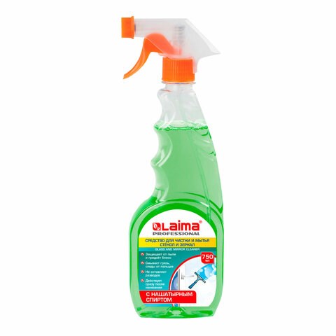 Средство для мытья стекол и зеркал с нашатырным спиртом 750 мл, LAIMA PROFESSIONAL, распылитель, 604745 604745