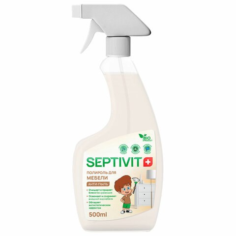 Полироль для мебели 500 мл, SEPTIVIT, биоразлагаемый, триггер 609972