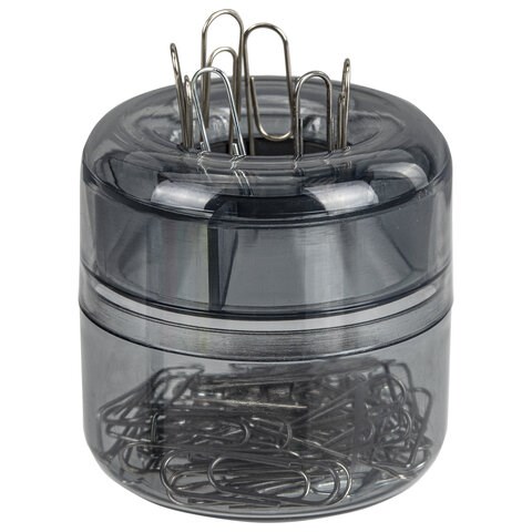 Скрепочница магнитная STAFF "Basic", прозрачный корпус, 270556, 59 270556