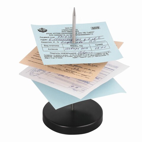 Игла настольная для чеков и билетов, 13 см, металлическая подставка, BRAUBERG, 237000, 5285 237000