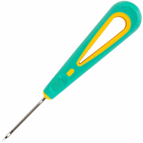 Шило с ушком, общая длина 145 мм, d=3 мм, прорезиненная ручка, STAFF, 238114 238114