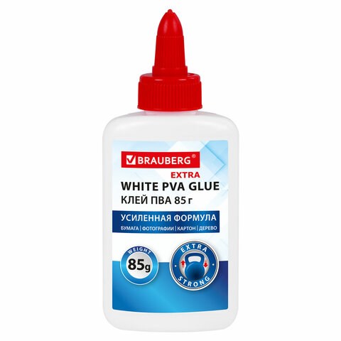 Клей ПВА УСИЛЕННЫЙ BRAUBERG Extra (бумага, фотографии, картон, дерево), 85 г, 271939 271939
