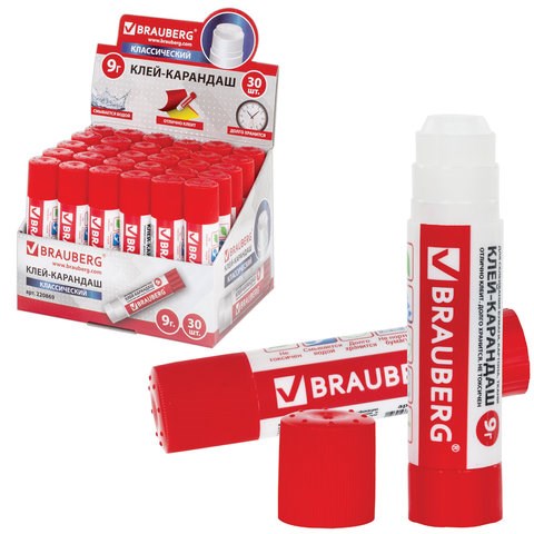 Клей-карандаш BRAUBERG, 9 г, 220869 220869