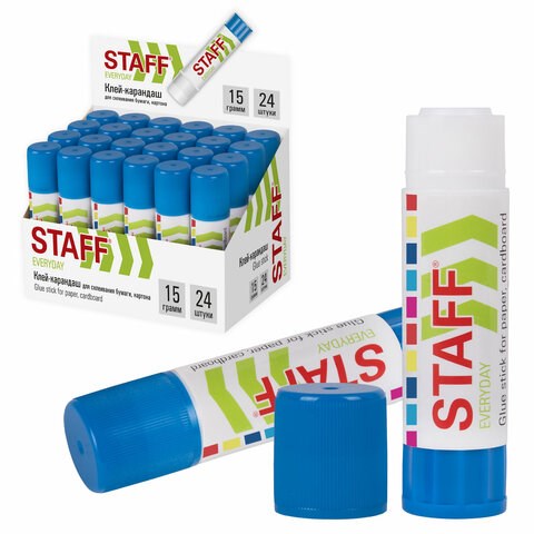 Клей-карандаш STAFF "EVERYDAY", 15 г, 221132 221132