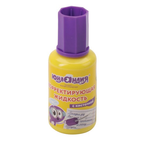 Корректирующая жидкость ЮНЛАНДИЯ быстросохнущая, 20 мл, с кисточкой, 228431 228431
