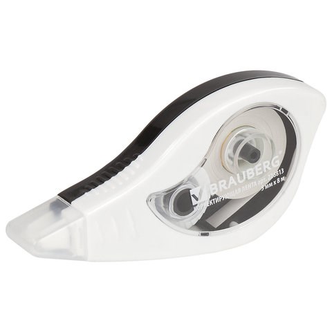 Корректирующая лента BRAUBERG BLACK&WHITE, 5 мм х 8 м, корпус белый, механизм перемотки, блистер, 226813 226813