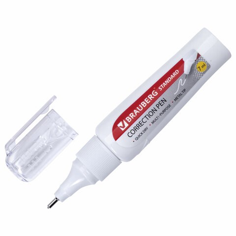 Ручка-корректор BRAUBERG "Standard", 7 мл, металлический наконечник, в упаковке с подвесом, 222058 222058