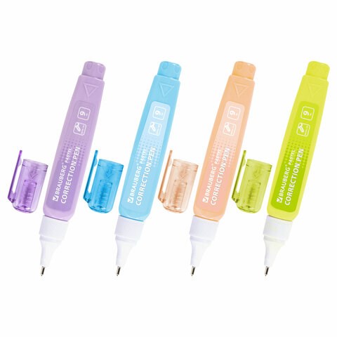 Ручка-корректор в пастельном корпусе BRAUBERG PASTEL, 9 мл, металлический наконечник, ассорти, 271251 271251