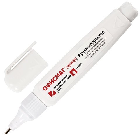 Ручка-корректор ОФИСМАГ, 9 мл, металлический наконечник, 225215 225215