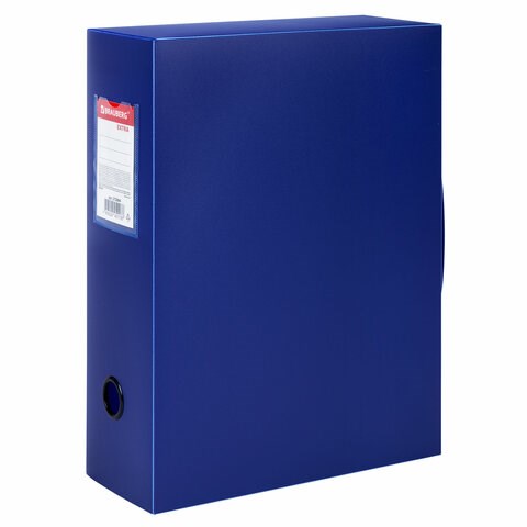 Короб архивный 330х245х100 мм, пластик разборный, до 900 листов, синий, 0,9 мм, BRAUBERG EXTRA, 272894 272894