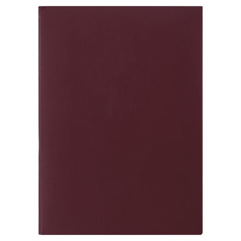 Папка адресная бумвинил без надписи, формат А4, бордовая, индивидуальная упаковка, STAFF "Basic", 129634 129634