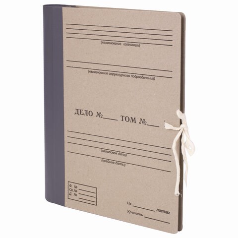 Папка архивная для переплета "Форма 21" 80 мм, с гребешками, 4 отверстия, завязки, STAFF, 112172 112172