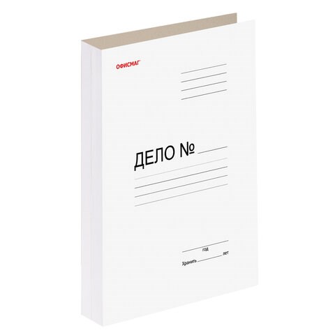 Скоросшиватель картонный мелованный ОФИСМАГ, гарантированная плотность 320 г/м2, белый, до 200 листов, 127820 127820