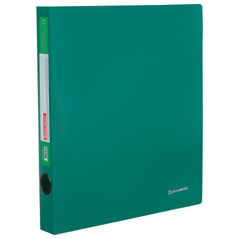 Папка на 2 кольцах BRAUBERG "Стандарт", 40 мм, зеленая, до 300 листов, 0,9 мм, 270481 270481