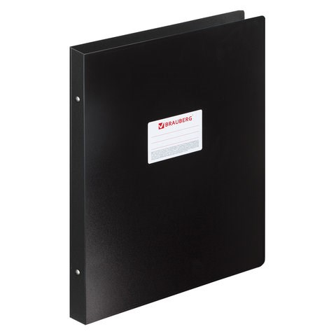 Папка на 4 кольцах БОЛЬШОГО ФОРМАТА А3, ВЕРТИКАЛЬНАЯ, 30 мм, черная, 0,8 мм, BRAUBERG "Стандарт", 225766 225766