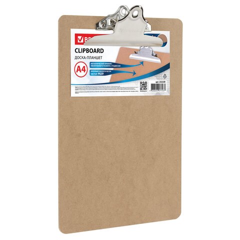 Доска-планшет BRAUBERG "Eco" с прижимом бабочка, А4, (230х326 мм), МДФ, 3 мм, 232228 232228