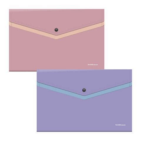 Папка-конверт с кнопкой ERICH KRAUSE "Soft Manga", А4, до 120 л., с карманом, ассорти, 0,18 мм, 61151 272929