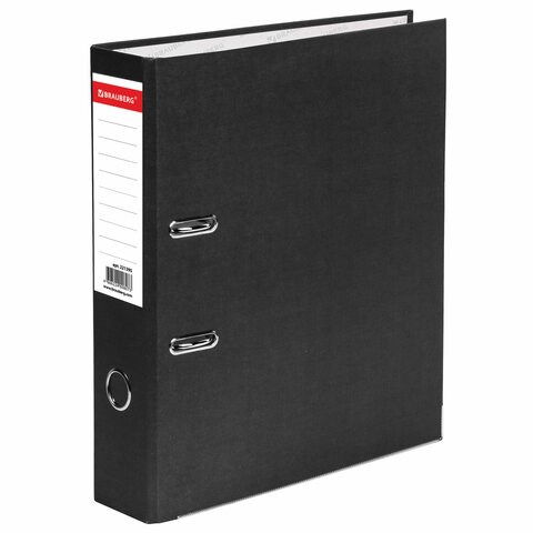 Папка-регистратор BRAUBERG "ECO", 75 мм, черная, 221395 221395