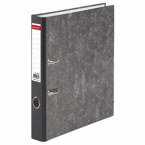 Папка-регистратор BRAUBERG, фактура стандарт, с мраморным покрытием, 50 мм, черный корешок, 220982 220982