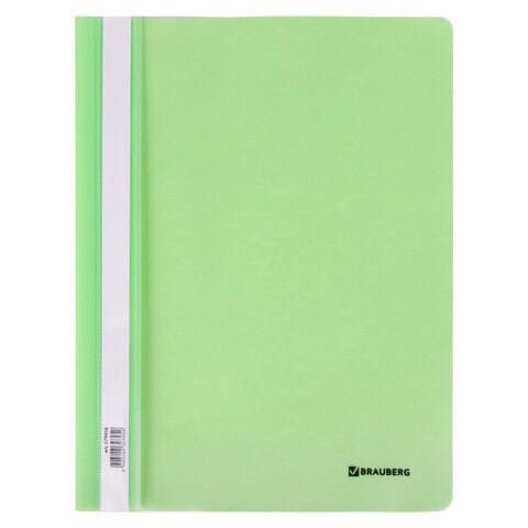Скоросшиватель пластиковый BRAUBERG "Pastel" А4, 130/180 мкм, мятный, 270458 270458