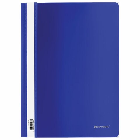 Скоросшиватель пластиковый BRAUBERG, А4, 130/180 мкм, синий, 220385 220385