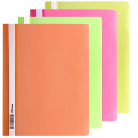 Скоросшиватель пластиковый ERICH KRAUSE "Neon", А4, 120/140 мкм, ассорти, 50030 272914