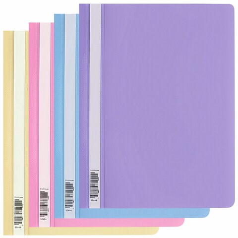 Скоросшиватель пластиковый ERICH KRAUSE "Pastel", А4, 120/180 мкм, ассорти, 50484 272915