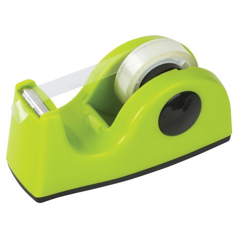 Диспенсер для клейкой ленты BRAUBERG настольный, утяжеленный, средний, салатовый, 11,8х5х5 см, 440143 440143