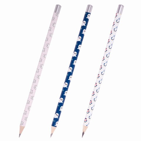 Карандаш чернографитный ЮНЛАНДИЯ "В АРКТИКЕ", 1 шт., HB, корпус ассорти, 181776 181776