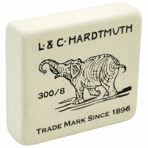 Ластик KOH-I-NOOR "Слон" 300/08, 54х48х16 мм, белый, прямоугольный, натуральный каучук, 0300008005KDRU 273088