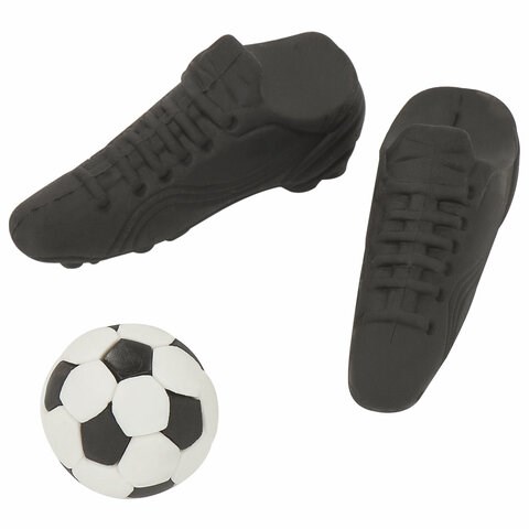 Набор ластиков фигурных ПИФАГОР "Футбол", 3 шт., форма и цвет ассорти, 223608 223608