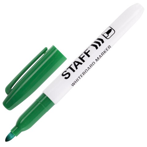 Маркер стираемый для белой доски, STAFF "EVERYDAY" WBM-093, ЗЕЛЕНЫЙ, 2,5 мм, тонкий корпус, 151096 151096