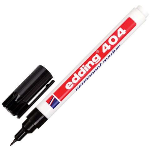 Маркер перманентный (нестираемый) EDDING 404, ЧЕРНЫЙ, тонкий наконечник, 0,75 мм, E-404/1 151265