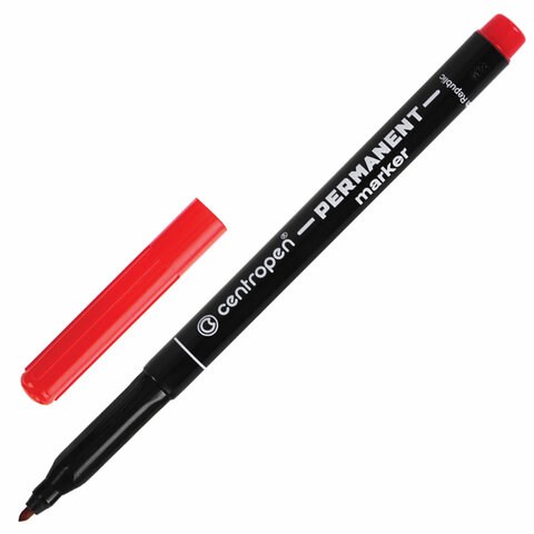 Маркер перманентный CENTROPEN 2536, КРАСНЫЙ, тонкий наконечник, 1 мм, трехгранная зона захвата, 6 2536 0104 151122