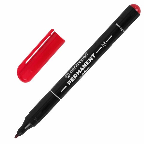 Маркер перманентный CENTROPEN 2846, КРАСНЫЙ, тонкий наконечник, 1 мм, 6 2846 9404 150205