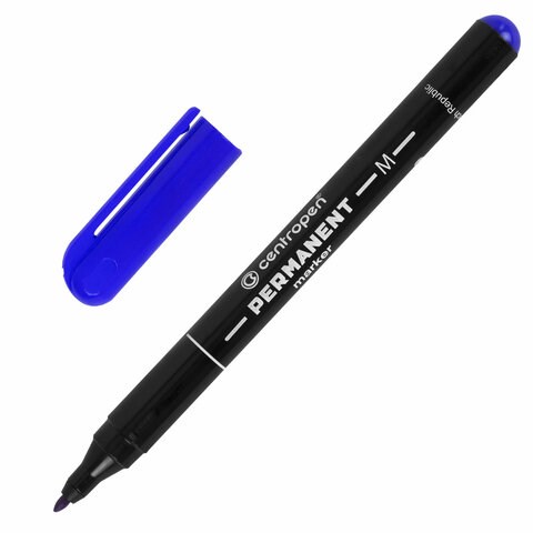 Маркер перманентный CENTROPEN 2846, СИНИЙ, тонкий наконечник, 1 мм, 6 2846 9406 150206