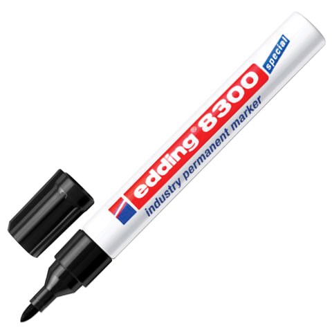 Маркер для промышленной маркировки EDDING 8300, ЧЕРНЫЙ, 1,5-3 мм, круглый наконечник, E-8300/1 151283