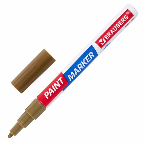 Маркер-краска лаковый EXTRA (paint marker) 2 мм, ЗОЛОТОЙ, УСИЛЕННАЯ НИТРО-ОСНОВА, BRAUBERG, 151972 151972